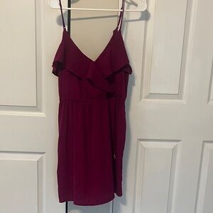 Elegant Fushia Ruffle Dress